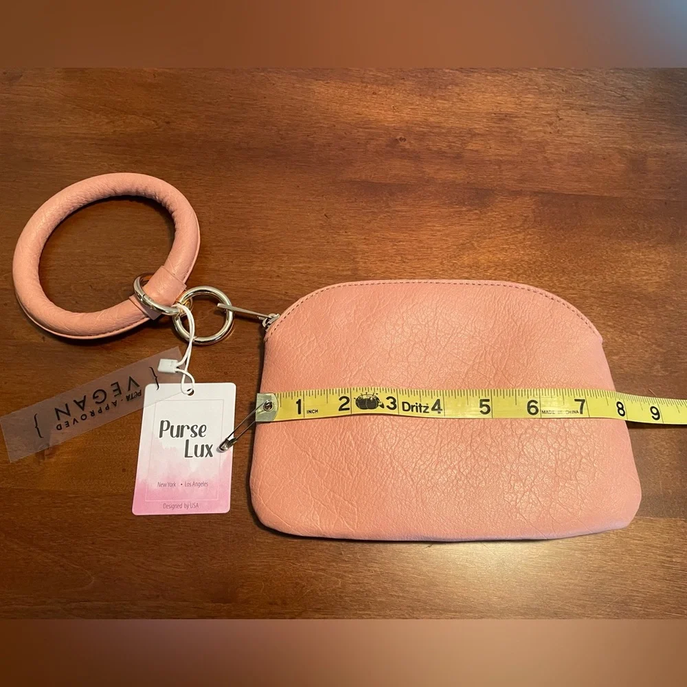 Vegan Leather Wristlet. Purse Lux Brand. Pinky Blush Color. NWT - Picture 4 of 8
